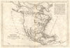 Amerique Septentrionale. Antique map of North America. BONNE 1789 old