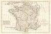 Royaume de France, divisé en Gouvernements. Provinces. BONNE 1789 old map