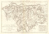 Galice, Asturies, Léon, Castille vieille & Biscaye. NW Spain. BONNE 1789 map