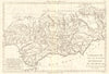 L’Andalousie, avec… Grenade et Murcie. Andalusia Granada Murcia. BONNE 1789 map