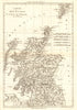 Carte de I’Ecosse. Antique Map of Scotland. BONNE 1789 old chart