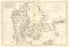 Royaume de Danemark. Kingdom of Denmark. BONNE 1789 old antique map plan chart