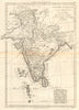 L’Empire du Mogol et la Presqu’Isle de l’lnde en decà du Gange. BONNE 1790 map