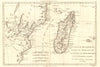 Le Canal de Mosambique, l'Isle de Madagascar… Mozambique. Africa. BONNE 1790 map