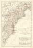 Les Etats Unis de l'Amérique Septentrionale, partie Orientale. BONNE 1790 map