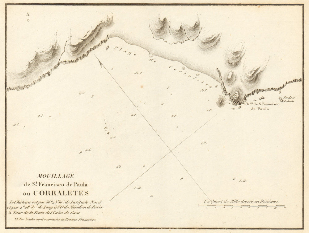 Cabo de Gata. 'St Francisco de Paula ou Corraletes'. Spain. GAUTTIER 1851 map