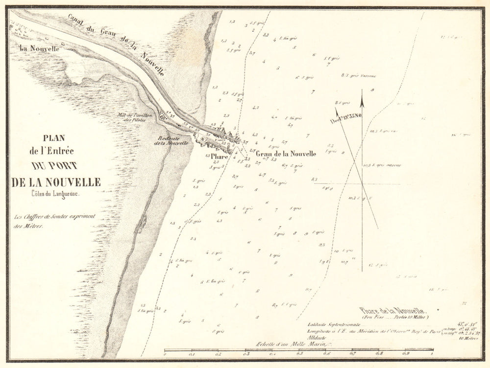 Port-la-Nouvelle. 'L'entrée du Port de la Nouvelle'. Aude. GAUTTIER 1851 map