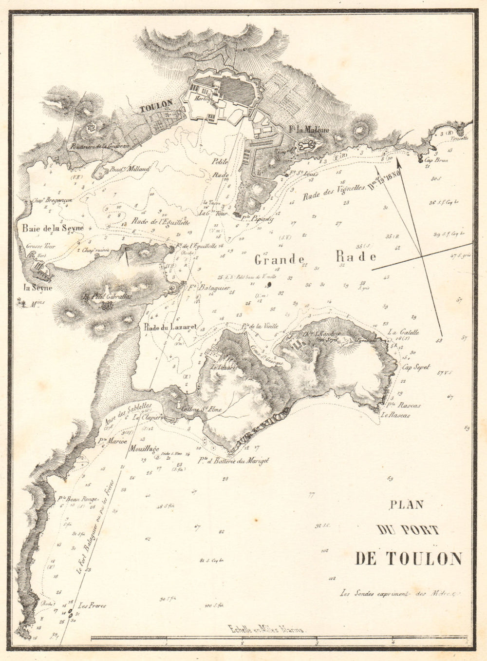 Plan du Port de Toulon. Var. GAUTTIER 1851 old antique vintage map chart