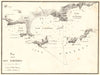 Îles d'Hyères. 'Plan des Iles Hyeres'. Var. GAUTTIER 1851 old antique map