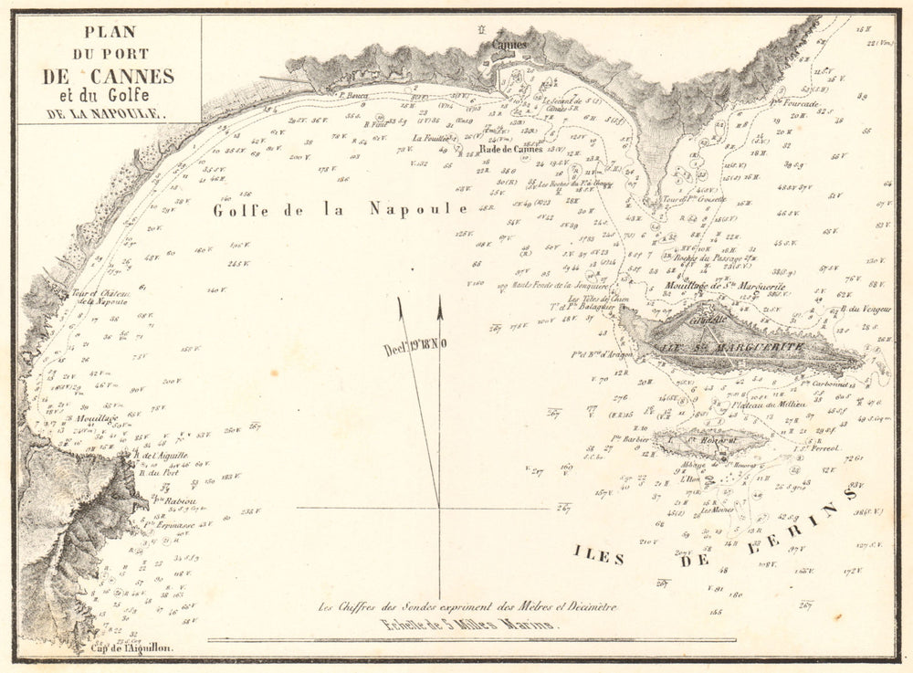 Port de Cannes & du Golfe de la Napoule. Alpes-Maritimes. GAUTTIER 1851 map