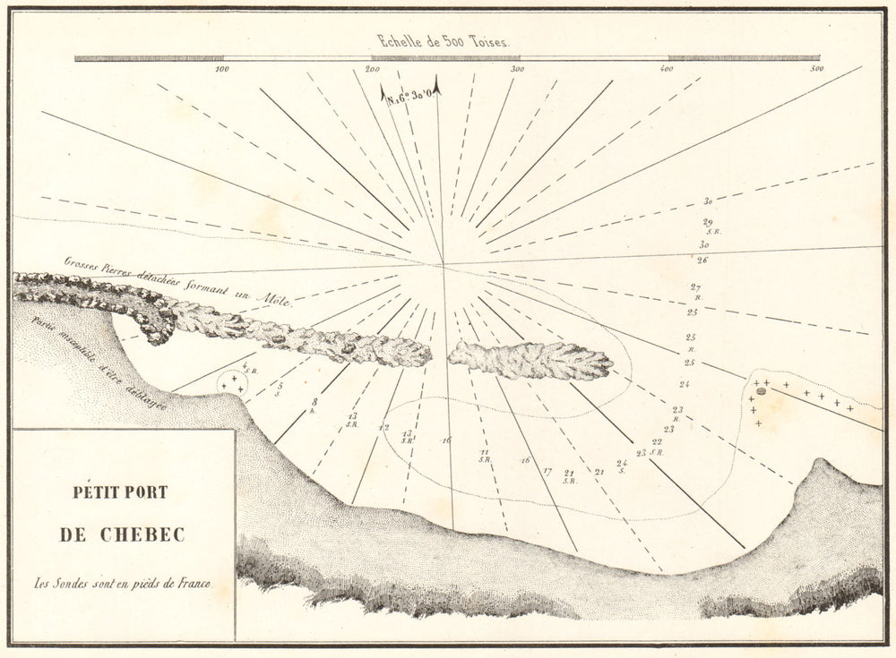Petit Port de Chebec. Possibly Mintaqat Wadi, nr Sirte. Libya. GAUTTIER 1854 map