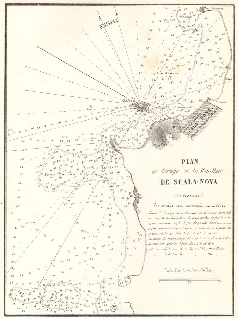 Kusadasi. 'Atlerages et du Mouillage de Scala-Nova'. Turkey. GAUTTIER 1854 map