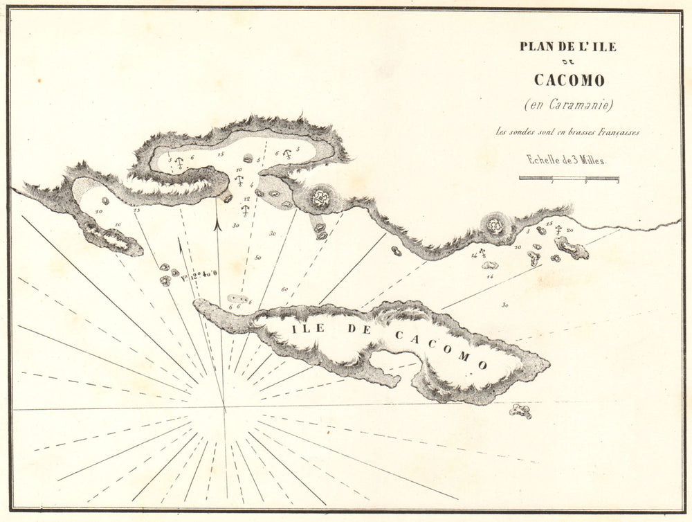 Kekova Island. 'Plan de L'ile de Cacomo en Caramanie'. Turkey. GAUTTIER 1854 map