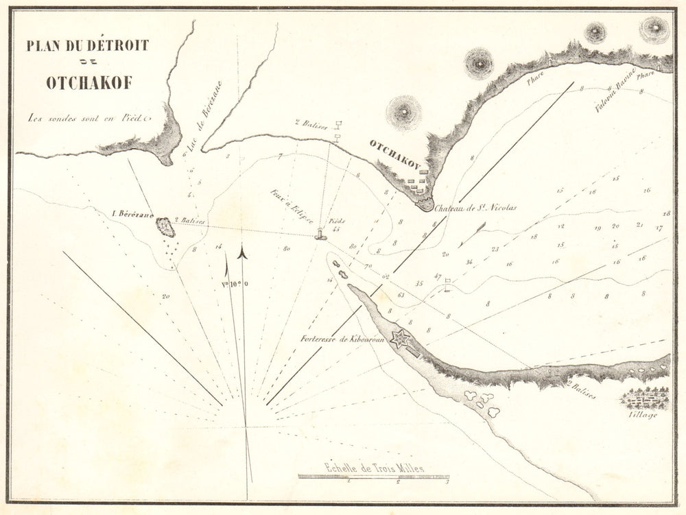 Ochakiv / Ochakov. 'Plan du Detroit de Otchakof'. Ukraine. GAUTTIER 1854 map