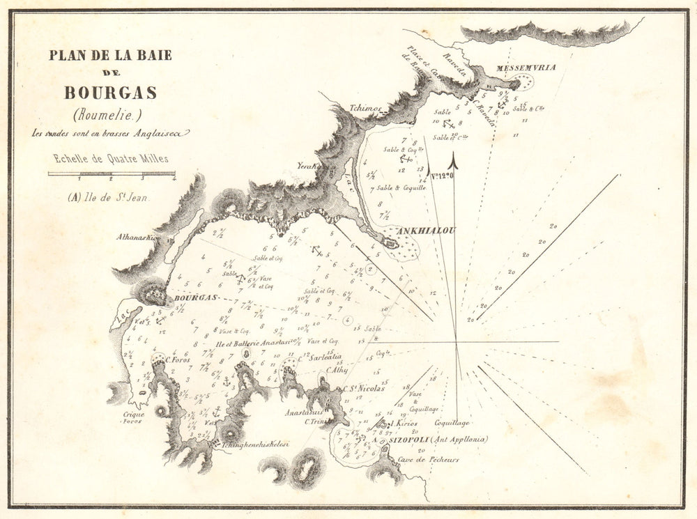 Burgas Bay. 'Plan de la Baie de Bourgas (Roumelie)'. Bulgaria. GAUTTIER 1854 map