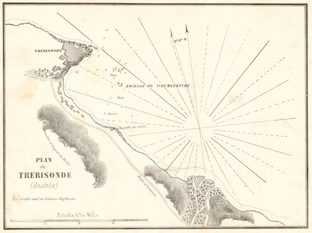 Trabzon. 'Plan de Trebisonde (Anatolie)'. Turkey. Black Sea. GAUTTIER 1854 map