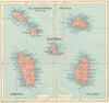 WEST INDIES. Dominica St Kitts Antigua St Lucia Montserrat 1931 old map