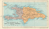 HISPANIOLA. Haiti & Santo Domingo (Dominican Republic) Vintage map 1931
