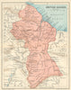 BRITISH GUIANA (GUYANA). Vintage map. Guyana. Caribbean 1931 old vintage