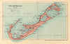 THE BERMUDAS. Vintage map. Bermuda 1935 old vintage plan chart