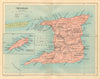 TRINIDAD. Vintage map. West Indies. Caribbean 1935 old vintage plan chart