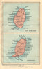 ST VINCENT & GRENADA. Vintage maps. West Indies Caribbean 1935 old vintage