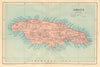 JAMAICA. Vintage map. West Indies. Caribbean 1935 old vintage plan chart