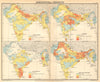 BRITISH INDIA Agricultural Produce. Sugarcane Groundnut Linseed Rape 1931 map