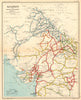 BRITISH INDIA RAILWAYS North-west. Pakistan Punjab Rajasthan Gujarat 1931 map
