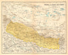 Nepal & part of Tibet. Himalayas. Kathmandu 1931 old vintage map plan chart