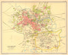 Lucknow town city plan. Cantonment & key buildings. British India 1931 old map
