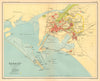 Karachi town city plan. Buildings & Cantonment. Pakistan. British India 1931 map
