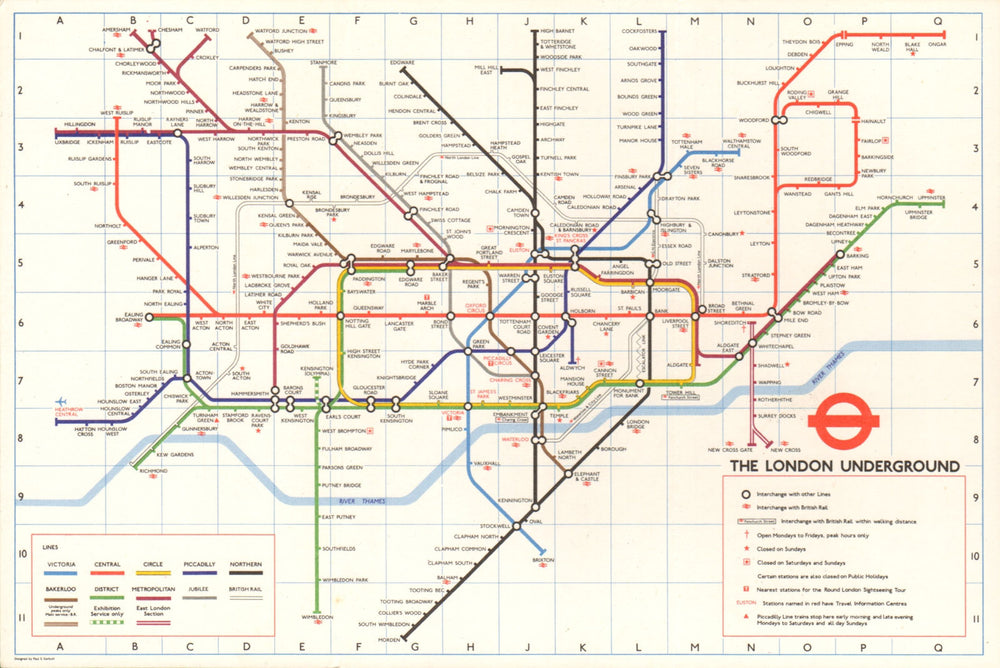 LONDON UNDERGROUND tube map plan. Jubilee line Heathrow Central. GARBUTT #1 1979