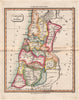 Canaan or Judaea. Tribes of Israel. Palestine Holy Land. SOUTER 1821 old map