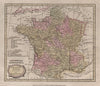 France divided into circles and departments. BARLOW 1807 old antique map chart