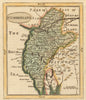 Antique county map of Cumberland by Francis Grose / John Seller. Cumbria 1783