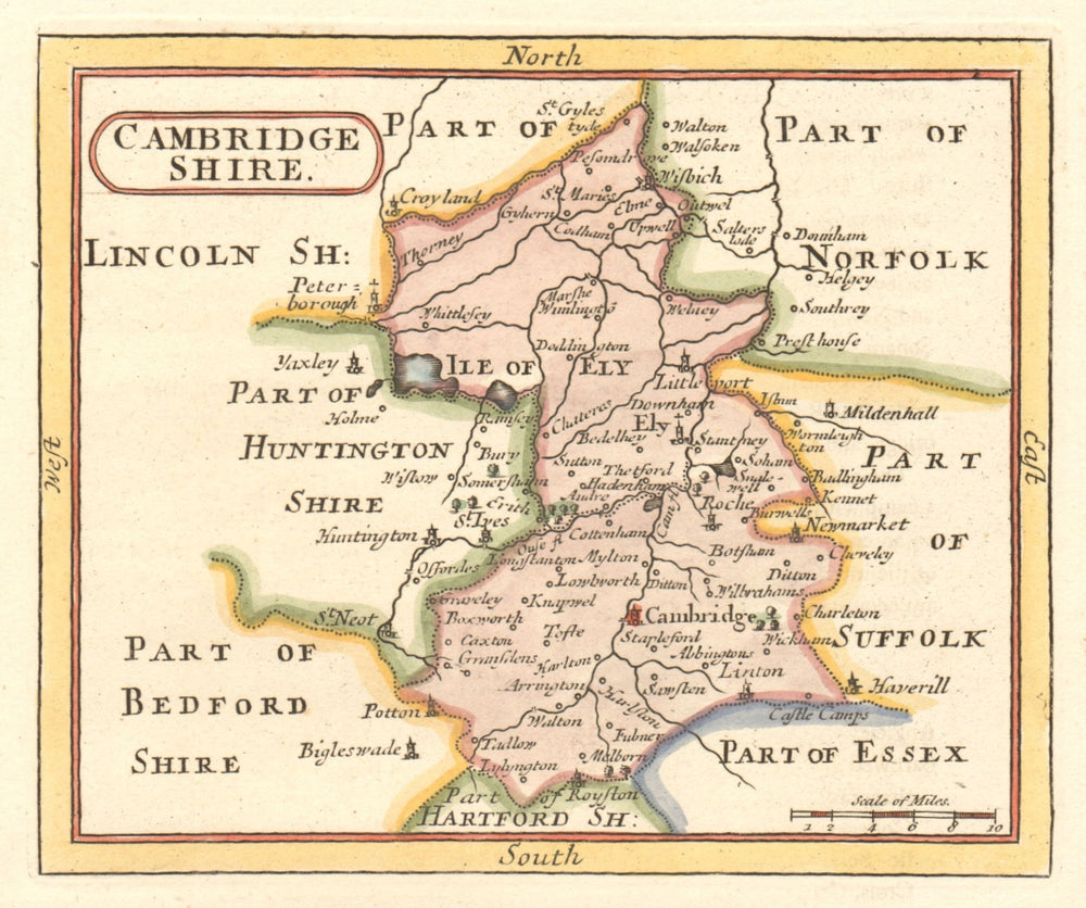 Antique county map of Cambridgeshire by John Seller / Francis Grose 1783