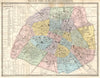 Nouveau Paris en 20 Arrondissements. BARBA 1860 old antique map plan chart