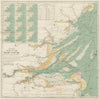 Stanford's chart of the Thames Estuary 70x70cm 1925 old vintage map plan