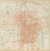 Kyoto antique town city plan. Japan 1914 old vintage map chart