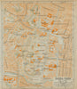 Shiba Park antique town city plan. Minato, Tokyo. Japan 1914 old map