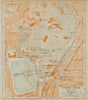 Uyeno Park antique town city plan. Ueno Park, Taito, Tokyo. Japan 1914 old map