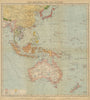 East Asia, East Indies & Australasia sea & shipping routes 1920 old map