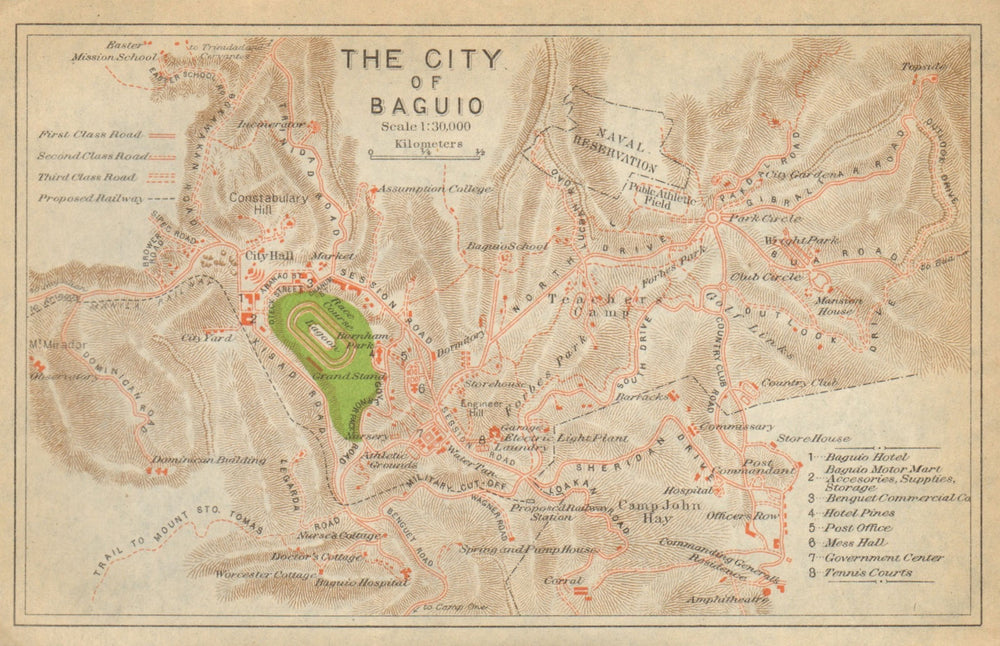 The City of Baguio town plan. Luzon. Philippines 1920 old antique map chart
