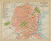 Saigon antique town city plan. Ho Chi Minh City. Vietnam 1920 old map