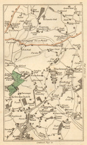 ESSEX. Blackmore, Kelvedon Hatch, Doddinghurst, High Ongar, Fox Hatch 1811 map