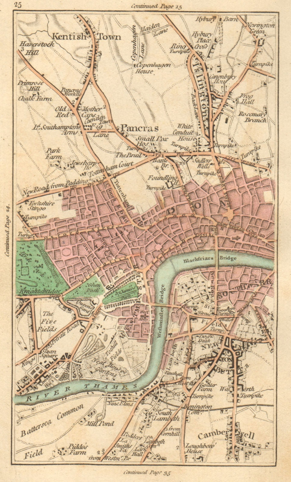 WEST END. Islington,Chelsea,Mayfair,Marylebone,Camden,Westminster 1811 old map