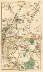 LEWISHAM. Sydenham,Beckenham,Bromley,Penge,Catford,Bellingham,Peckham 1811 map