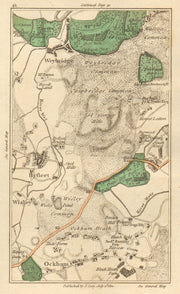 WEYBRIDGE. Byfleet, Ockham, Wisley, Cobham, Walton-on-Thames, Ripley 1811 map