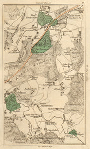 ESHER. Cobham,Walton-on-Thames,Stoke D'abernon,Bookham,Leatherhead 1811 map